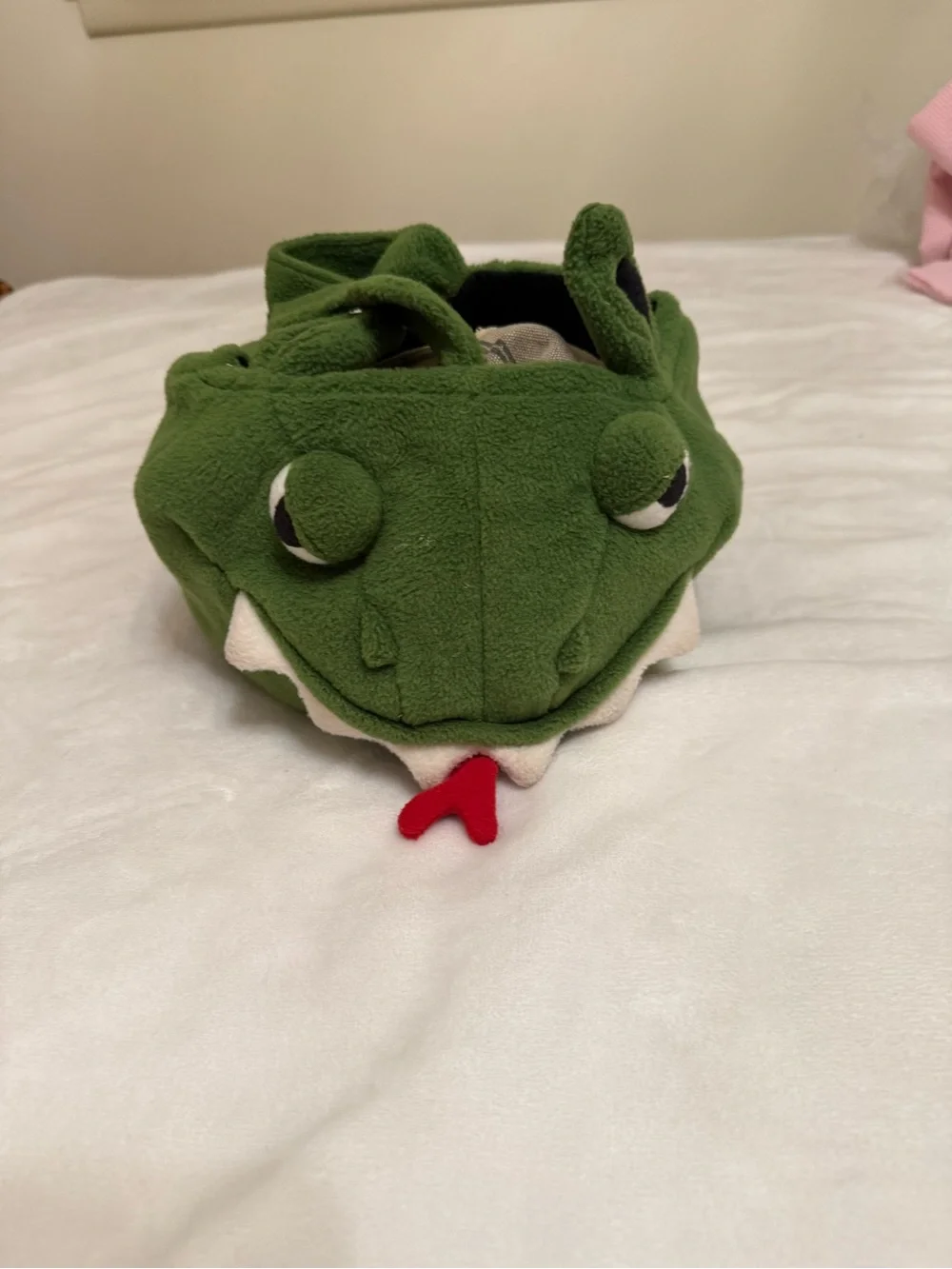 Pottery Barn Kids Green Dragon Puffy Halloween Trick or Treat Bag Fleece Plush